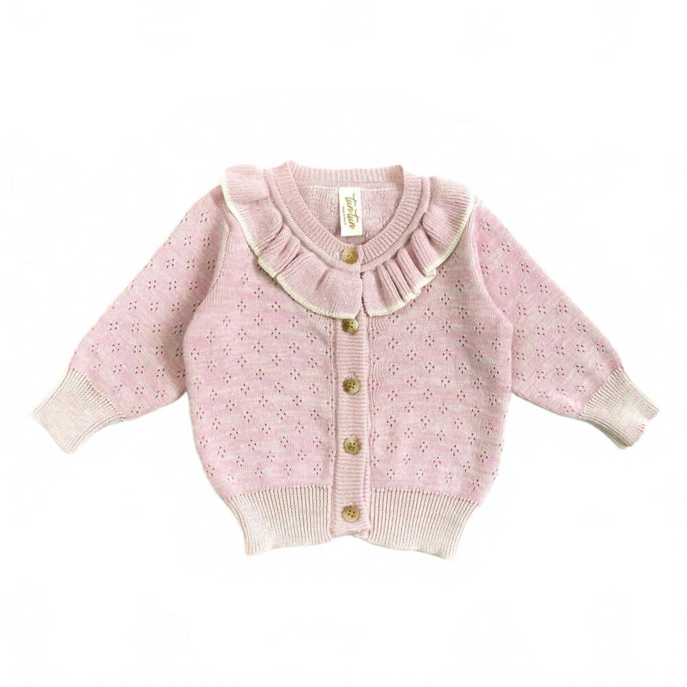 NEW TUN TUN girl's marlowe knit cardigan in pink